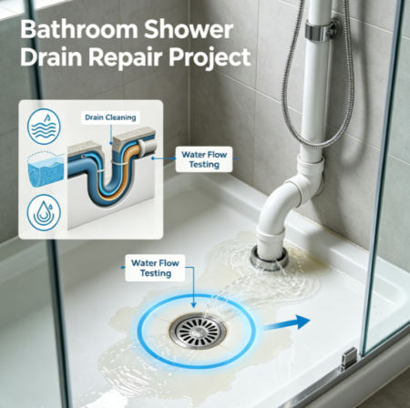 Bathroom Shower Drain Repair Project