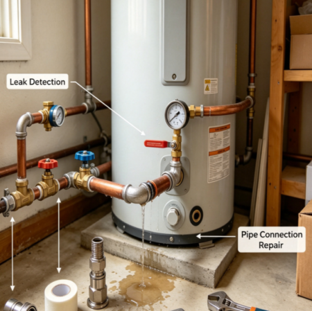 Water Heater Pipe Leakage Repair Project