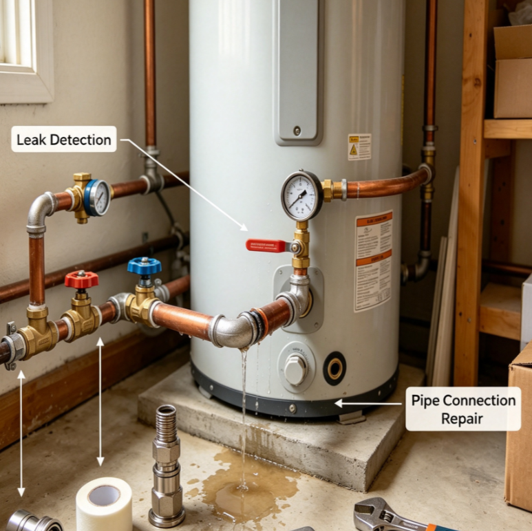 Water Heater Pipe Leakage Repair Project