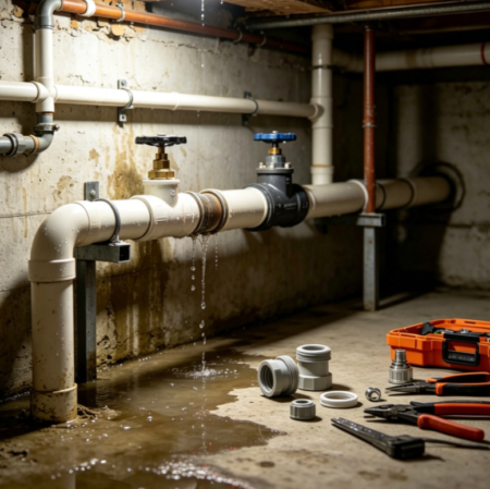 Basement Water Pipe Leakage Repair Project