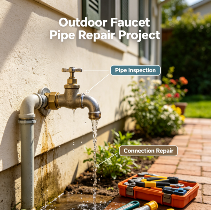 Outdoor Faucet Pipe Repair Project