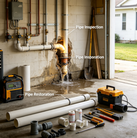 Garage Water Pipe Repair Project