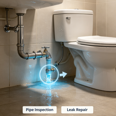 Toilet Water Pipe Leakage Repair Project