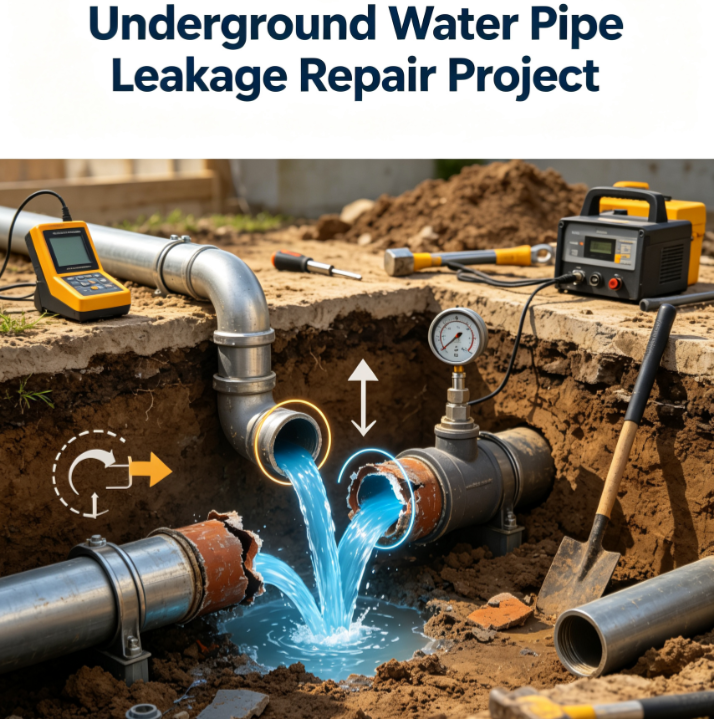 Underground Water Pipe Leakage Repair Project